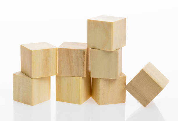 Pyramid of blocks on white background.