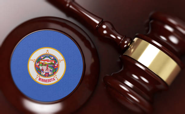 istock Gavel And Flag On Desk. Law Concept 1132276417