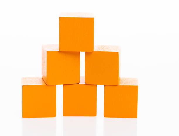 Pyramid of blocks on white background