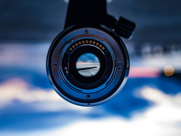 istock The pier after sunset, seen through the lens. 1132278166