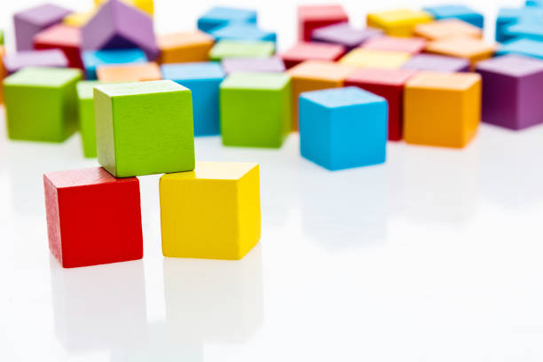 istock Pyramid of blocks on white background 1132278647