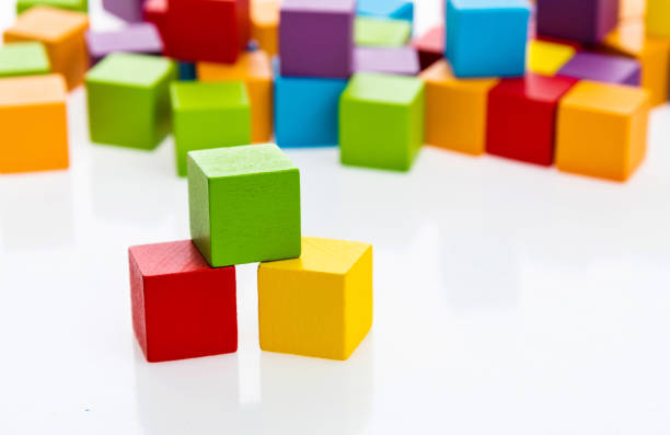 istock Pyramid of blocks on white background 1132278818