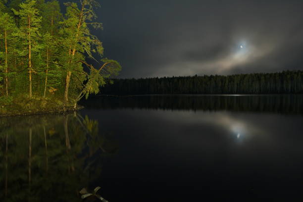 istock Moonlit night on Karelian lakes 1132278847