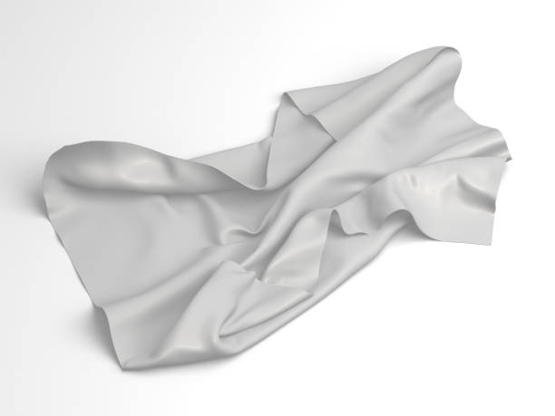 istock White silk elegance tablecloth. Trade show exhibition 1132281345