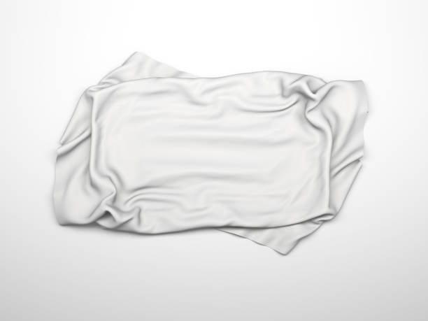 istock White silk elegance tablecloth. Trade show exhibition 1132281463