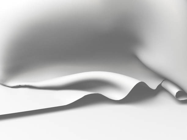 istock White silk elegance tablecloth. Trade show exhibition 1132281494