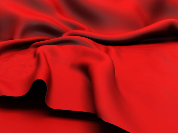 istock Red silk elegance tablecloth. Trade show exhibition 1132281857