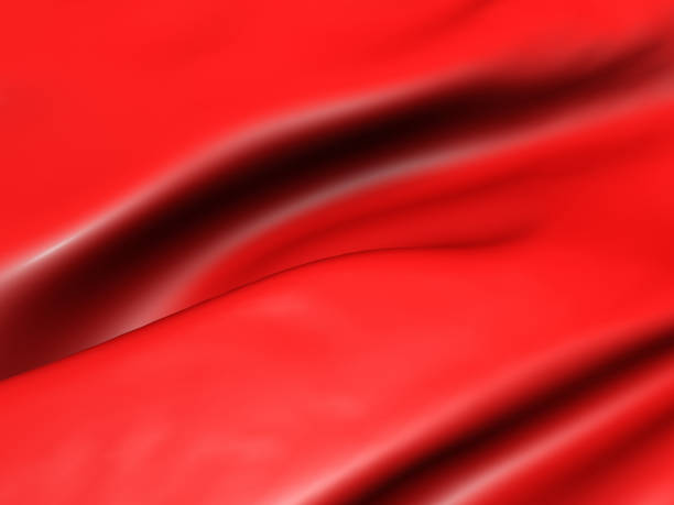 istock Red silk elegance tablecloth. Trade show exhibition 1132281888