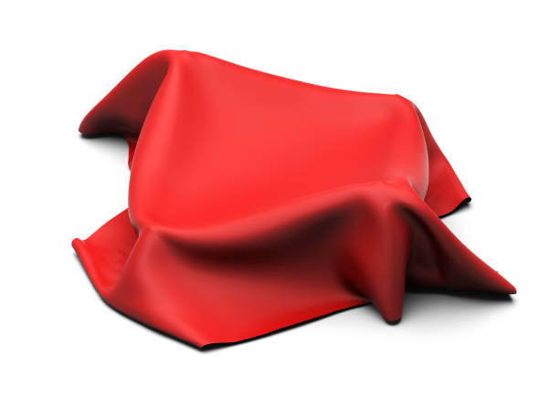 istock Red silk elegance tablecloth. Trade show exhibition 1132282505