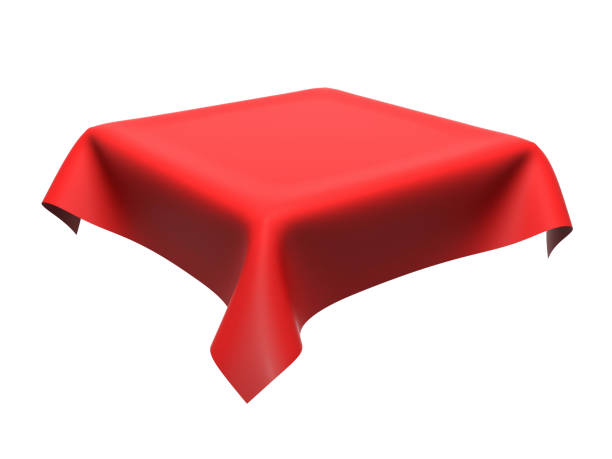 istock Red silk elegance tablecloth. Trade show exhibition 1132282593