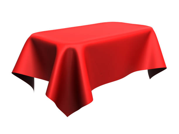 istock Red silk elegance tablecloth. Trade show exhibition 1132282708