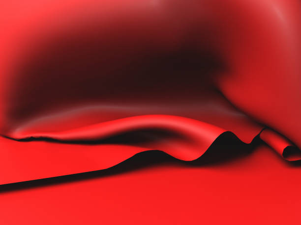 istock Red silk elegance tablecloth. Trade show exhibition 1132282746