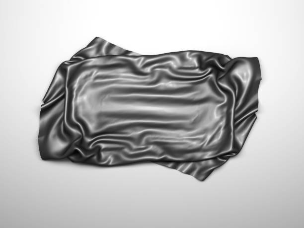 istock Black silk elegance tablecloth. Trade show exhibition 1132283003