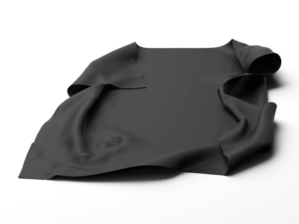 istock Black silk elegance tablecloth. Trade show exhibition 1132283136