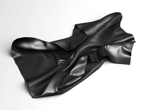 istock Black silk elegance tablecloth. Trade show exhibition 1132283323