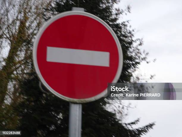 A Road Sign Forbidden Meaning Stock Photo - Download Image Now - Sign,  Blusher - Make-Up, Circle - iStock