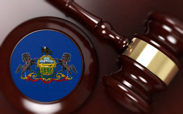 istock Gavel And Flag On Desk. Law Concept 1132283498