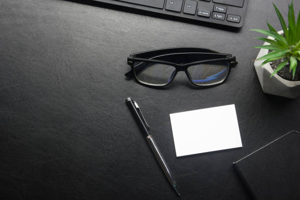 Business cards blank. Mockup on color background. Flat Lay. copy space for text