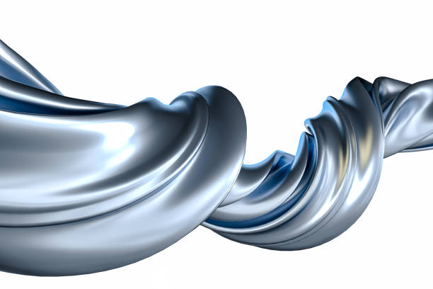 istock 3d rendering, blue metalic surface and graphic design background 1132286323
