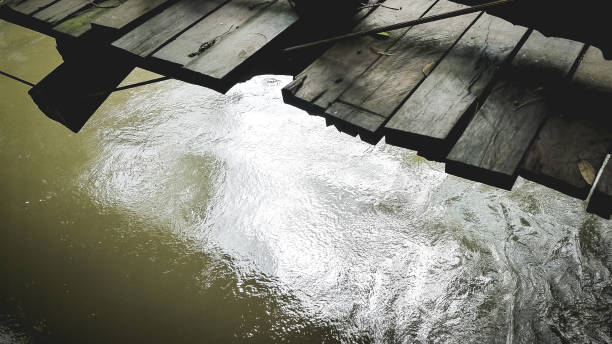 istock close-up wooden bridge and river background,lonely emotion,on people copy space 1132286625