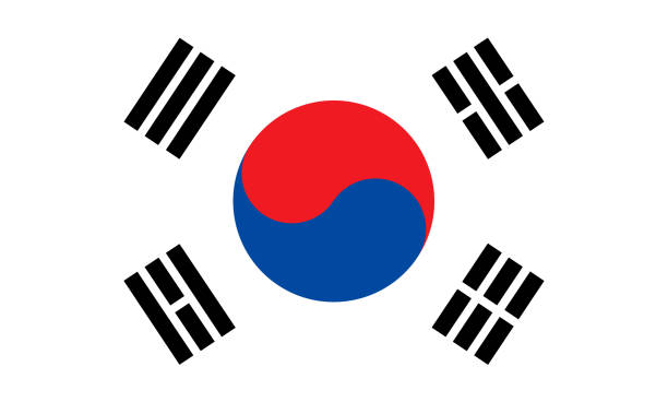 ilustrações, clipart, desenhos animados e ícones de bandeira de coreia do sul - coreia do sul