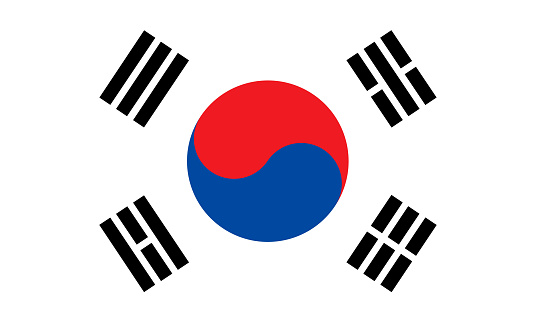 South Korea Flag, Vector image and icon