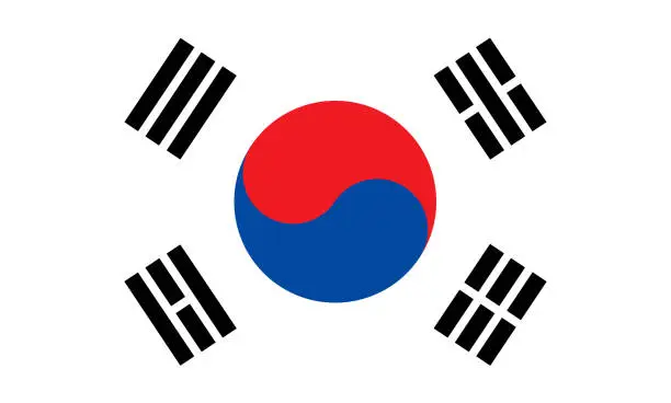 Vector illustration of South Korea Flag