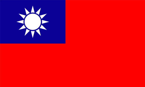 Taiwan Flag Taiwan Flag, Vector image and icon taiwanese flag stock illustrations