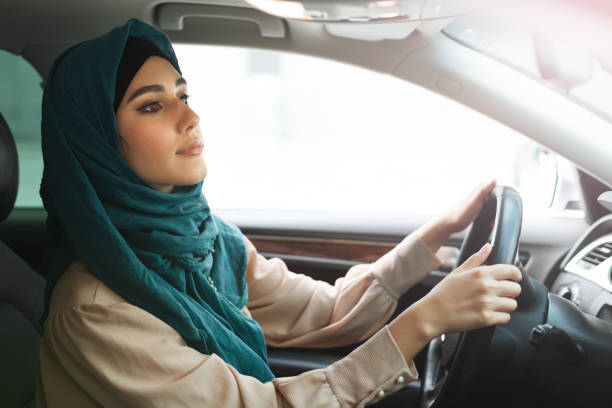 istock Arabic business lady driving her car 1132288571