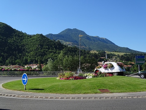 Many roundabouts in France are beautifully designed. This one with the 'duck' as a French cult product is located in Digne les Bains in Provence.