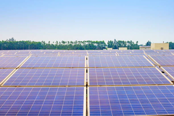 istock Solar power and photovoltaic panels under the blue sky white clouds. 1132292785