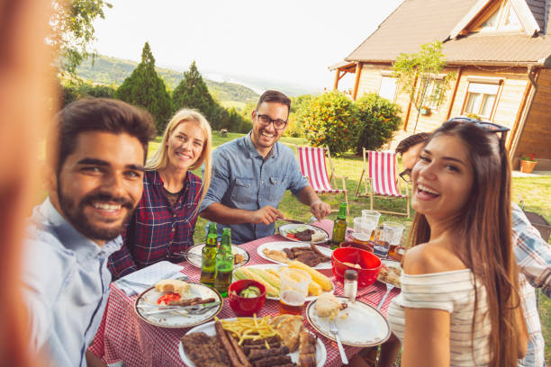 istock Backyard barbecue party selfie 1132294807