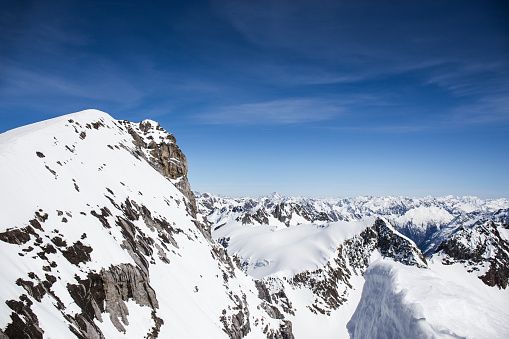 Titlis and the mountain massifs with blue sky - Gadmen, Switzerland