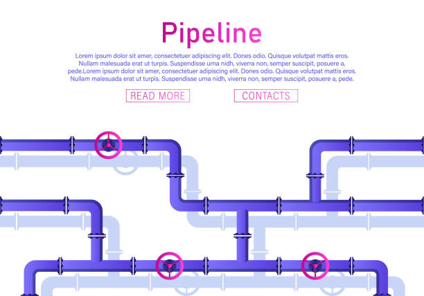 illustrations, cliparts, dessins animés et icônes de fond de conception de pipeline - pipe pipeline water pipe valve