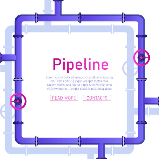 illustrations, cliparts, dessins animés et icônes de fond de conception de pipeline - pipe pipeline water pipe valve