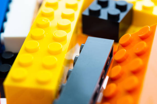 istock Heap of plastic block toy background 1132297071