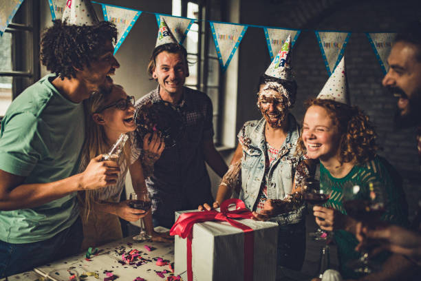 istock Fun at Birthday party in the office! 1132297210