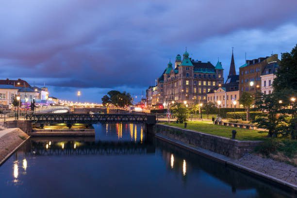 istock Panorama of Malmo at night 1132298190