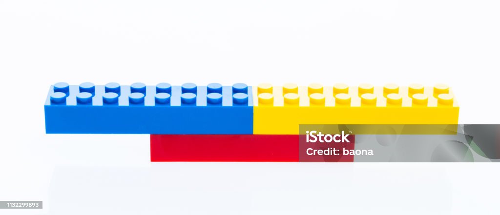 Stack Block Together Plastic Blocks Stacked Together On White Background Stock Photo ...