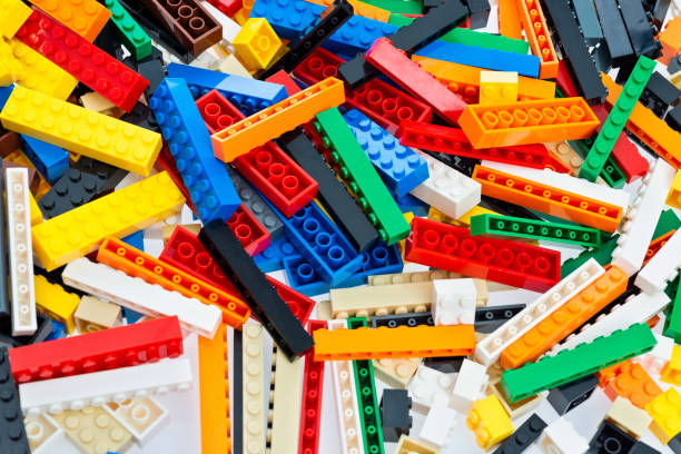 istock Heap of plastic block toy background 1132299964