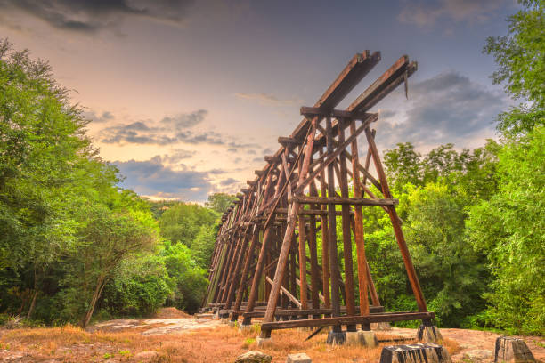 Athens, Georgia, USA abandoned historic train trestle.