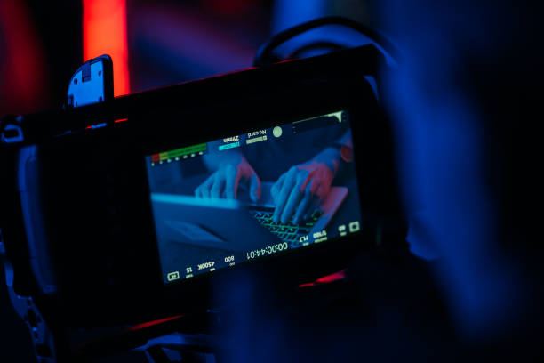 câmera do cinema de digitas no jogo - movie location - fotografias e filmes do acervo