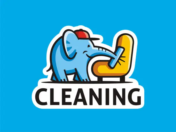 Vector illustration of Creative sign template of room cleaning service. Vector format.