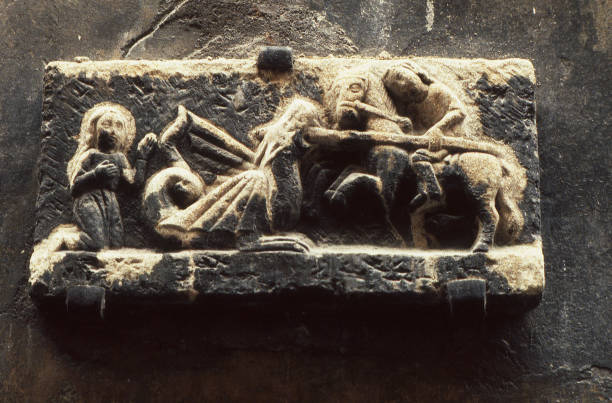 istock Stone carved over a door, Lyon 1132303256