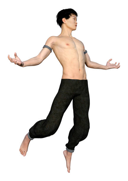 3D rendering of an Asian man isolated on white background
