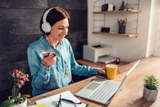 istock Business woman doing video call at office 1132305889