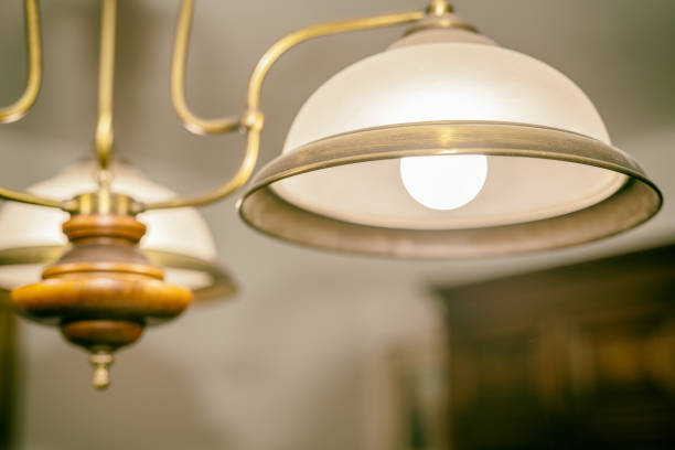 istock Vintage ceiling light in old apartment room 1132305907