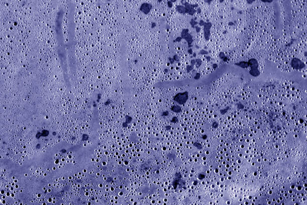 istock Wet plastic transparent old wrap texture in blue tone. 1132311979