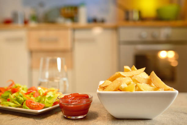 brown man enjoy fries