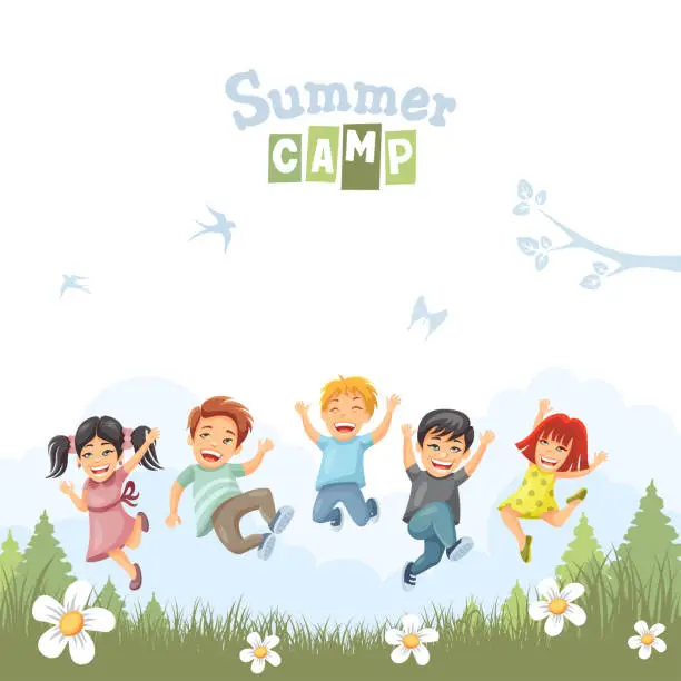 Vector illustration of Kids Summer Camp